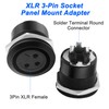 MEIRIYFA XLR 3-Pin Socket Panel Mount Adapter Audio Connector, XLR