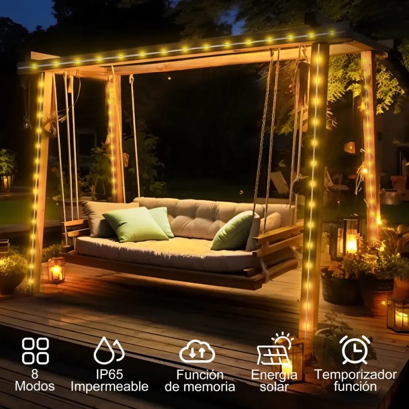 YULUO - Manguera de Luces LED Solar de Navidad 22