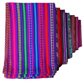 Unique Native Peruvian Throw with Vibrant Colorful Lightweight Durable - Home,Yoga, Beach, Camping, Picnic, Outdoor Activities Blanket 70'' x 47'' (Purple Festive Rainbow)