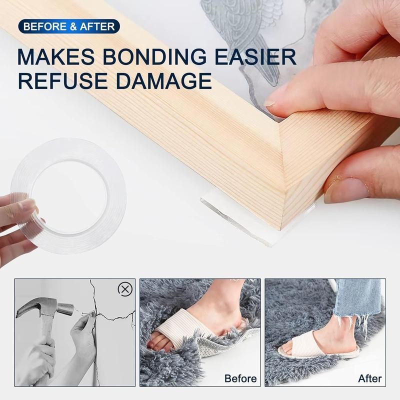 Double Sided Tape Heavy Duty(9.85FT), Nano Double Sided Adhesive Tape,