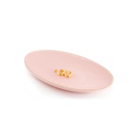 HANKOR Ceramic Key Bowl for Entryway Table, 7 x 4 Key Dish Tray Catch All Bowl, Small Decorative Bowl for Key Jewelry Ring, Pink