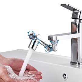 Faucet Extender Universal Swivel Faucet Extender Bathroom Kitchen Sink Faucet aerator, 1440° Angle Rotatable Faucet Extension Attachment,For Gargling Face And Washing