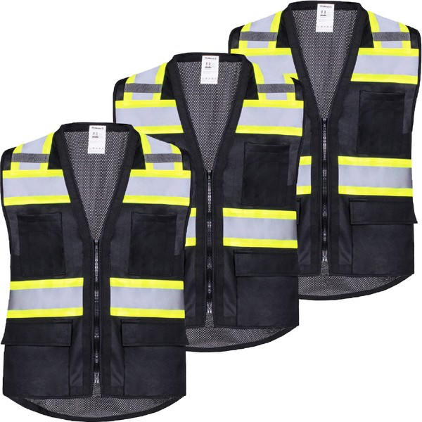 ProtectX 6 Pockets High Visibility Safety Vest for Men Women