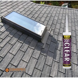 BOSS 231 CLEAR Construction TRIPOLYMER SEALANT Cartridge 10-oz Caulk (1-TUBE) for Roofing Gutters Concrete Kynar Metal Brick Wood Glass