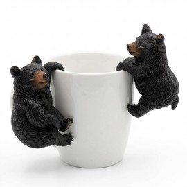The Bridge Collection 3" Black Bear Pot Hangers - Set of 2-Black Bear Figurines for Garden Pots - Fun Animal Decorations for Planters (Styles Vary)