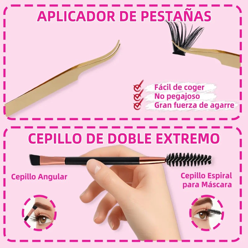Diy Extensiones Pestañas , Kit De Racimos De Pestañas Mixto