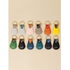 SHIPS 110040005 Leather 2-Tone Key Chain for Men, Dark Gray1