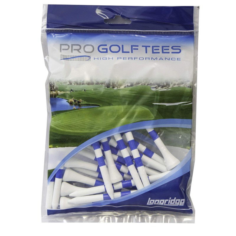 Longridge 's True Hite Wooden Golf Tees 83mm (20Pcs), Blue/White,