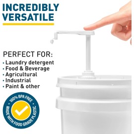 shopperals Heavy-Duty 5-Gallon Bucket Pump – For Oil, Detergent, Soap & More, with Leak-Pro
