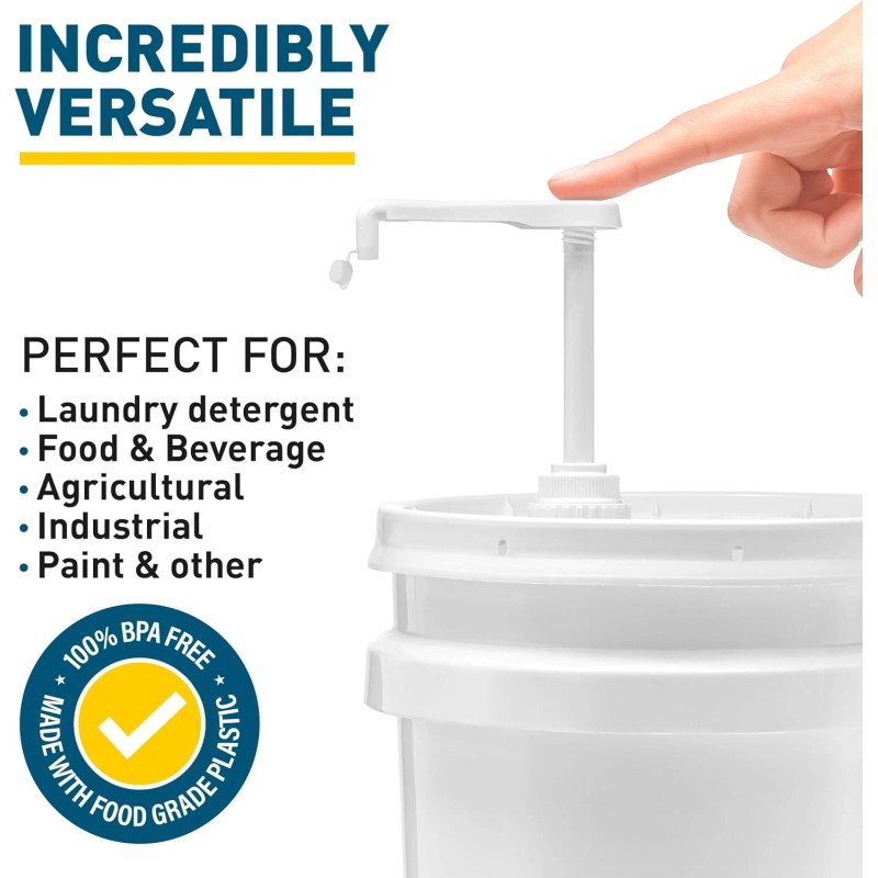 shopperals Heavy-Duty 5-Gallon Bucket Pump – For Oil, Detergent, Soap