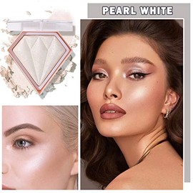 Paleta De Maquillaje Iluminadora Facial Blanca, Polvos Brillantes Para Contorno, Resistente Al Agua Y De Larga Duración. Ilumina La Tez. Paleta De Maquillaje Con Iluminador, Rubor Y Colorete