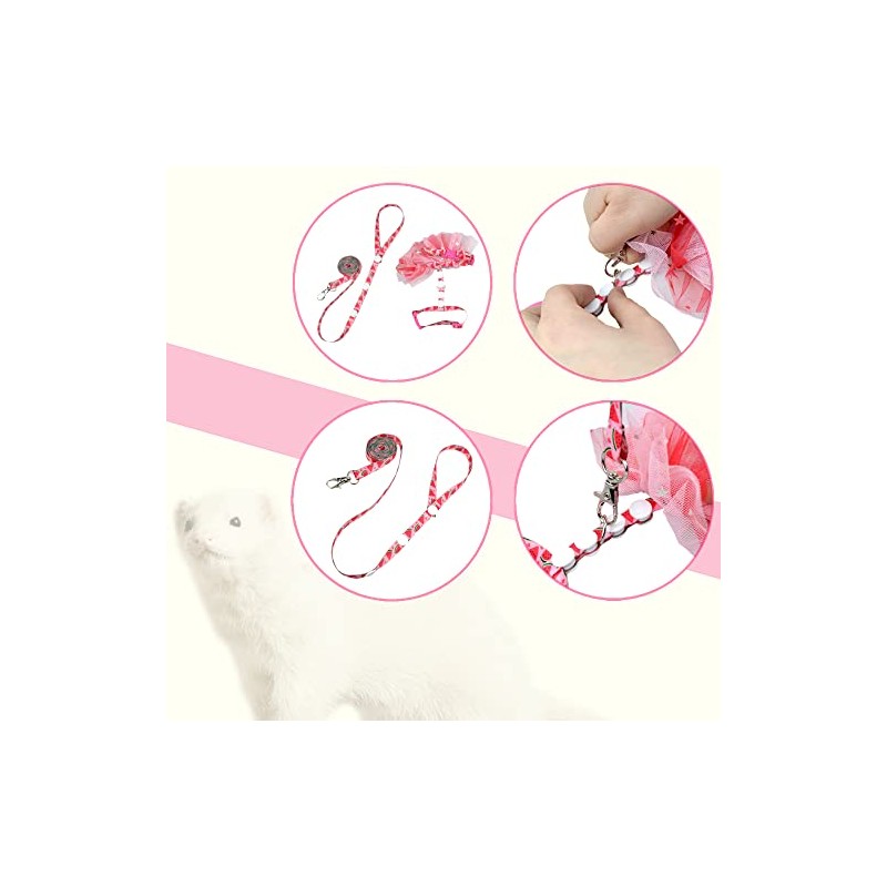 Ferret Harness and Leash Walking Vest Harness with Tutu Skirt