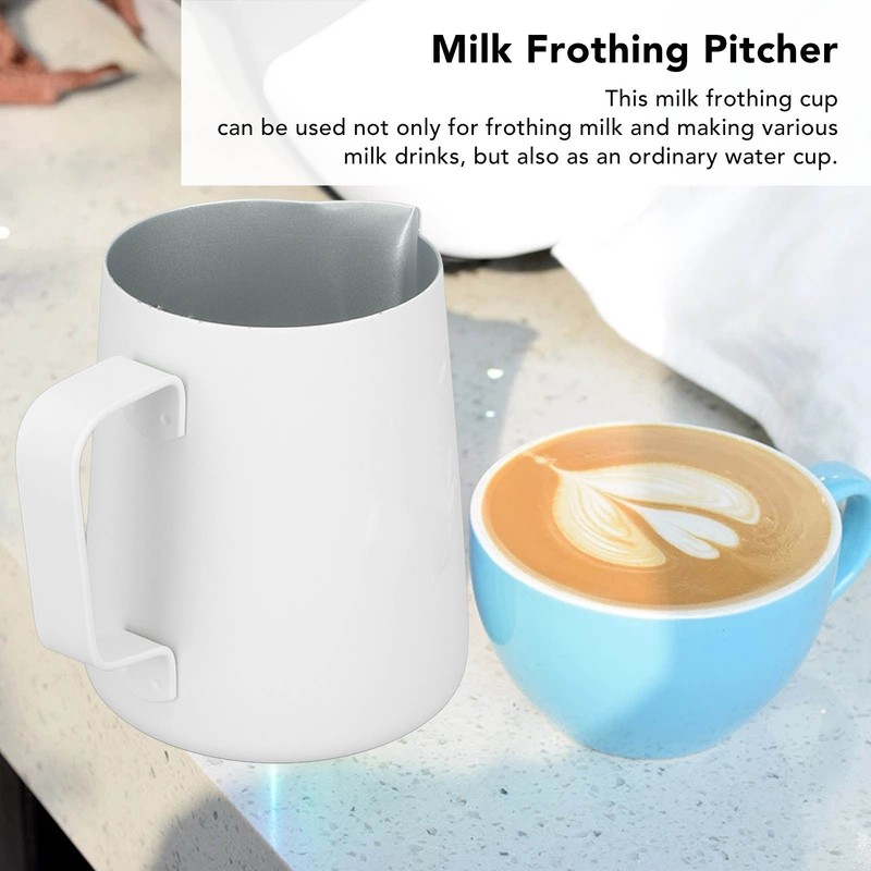 Milk Frothing Pitcher Stainless Steel 380ml Pointed Spout Milk Froth