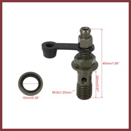 HEROFFIX M10x1.25mm Banjo Bolt Bleeder Screw Fuel Line Adapter Fitting Set for Motorcycle Brake Master Cylinder Replace Parts