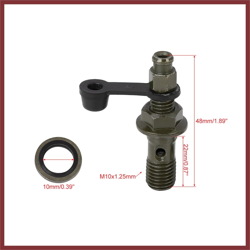 HEROFFIX M10x1.25mm Banjo Bolt Bleeder Screw Fuel Line Adapter Fitting