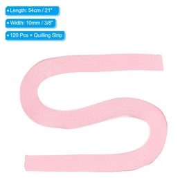 PATIKIL 120pcs Quilling Strips Paper 3/8"(10mm) 21"(54cm) Origami Paper Quilling Strip for Art DIY Hand Craft Christmas, Light Pink