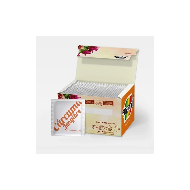 Té De Cúrcuma Con Jengibre Therbal 25 Sobres