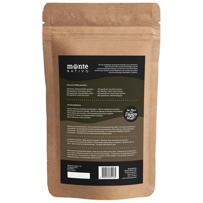Black Pepper ground Monte Nativo (500g) - Ground Pepper -