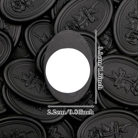 Aiviman Rose Oval Wax Seal Stickers, 50Pcs Black Self-Adhesive Envelope Seal Stickers Great for Gift Wrapping,Wedding Invitation,Valentine's Day,Christmas
