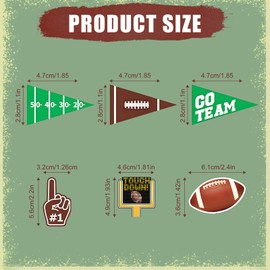 96 pcs Football Flag Wooden Food Picks, Rugby Cupcake Toppers Football Picks for Food Rugby Super Ball Toothpicks for Sports Theme Party Birthday Party