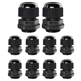 Anyinn Cable Gland PG13.5 x 10pcs IP68 Waterproof Nylon Cable Connectors with Locknut and Gaskets, Suitable for 7mm - 12mm Cables