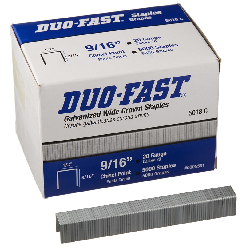 Duo Fast 5018C 20 Gauge Galvanized Staple 1/2-Inch Crown x