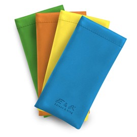 Edison & King Pack of 4 Soft Faux Leather Glasses Case with Snap Closure, Sunshine Mix