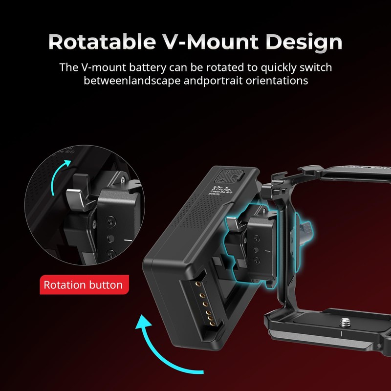 SmallRig Vマウントバッテリープレート Vロックバッテリーマウントプレートキット Arca-Swiss Plate/NATOレール用 回転可能なVロック設計 カメラ操作 Vマウントバッテリー用軽量 5690