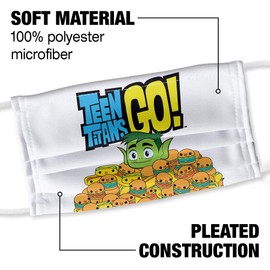 Popfunk Teen Titans Go! Beast Boy Burgers and Dogs 1-Ply Reusable Face Mask Covering, Unisex