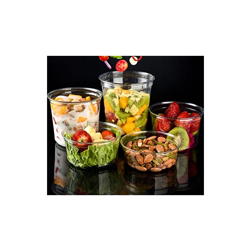 Sabco - 100pcs 4oz Clear Round Plastic Takeaway Sauce Pots