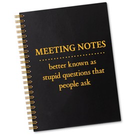 Sixrip Meeting Notes 160 Blank Pages Spiral Notebook, Funny Sarcastic Notebook Gifts for Coworker Colleague, New Hire Welcome Gifts, Employee Appreciation Gifts, New Job Gifts for Intern
