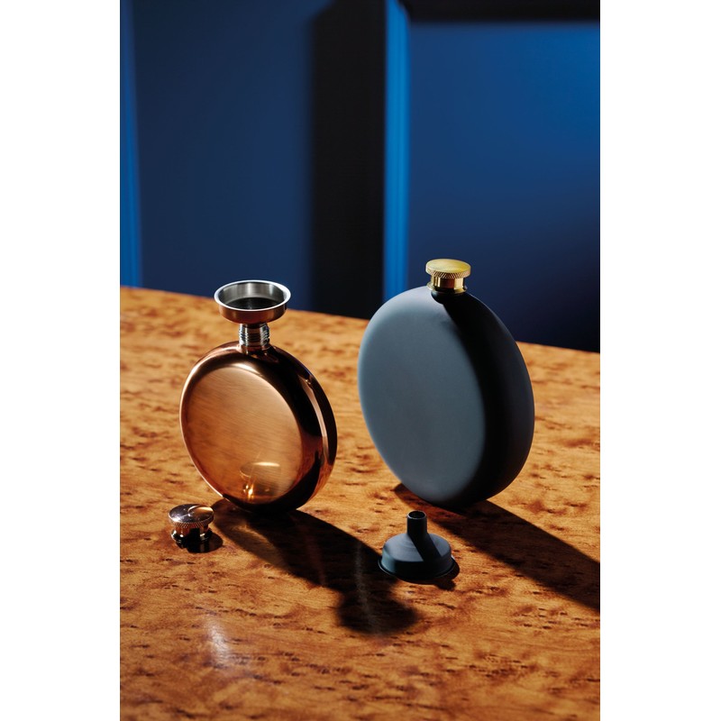 BarCraft BCMINIHIPCOP Luxury Stainless Steel Mini Hip Flask with Decanting