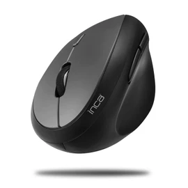inca IWM-279G Vertical Wireless Mouse - Ergonomic Design, 1600 DPI, 6 Buttons, 2.4GHz Wireless, Plug & Play, Grey