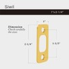 Siwil Deadbolt Strike Plate, Round Corner, Solid Stainless Steel, 1"