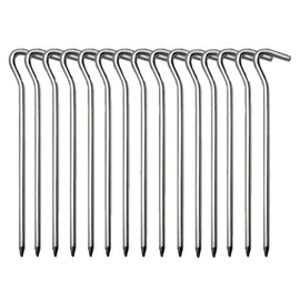 Pack of 15 Tent Pegs, 16 cm Camping Tent Pegs, Storm Proof, Tent Hooks, Ground Anchors for Tent Attachment, for Mountaineering, Fishing, Adventure, Picnic Tent Stability