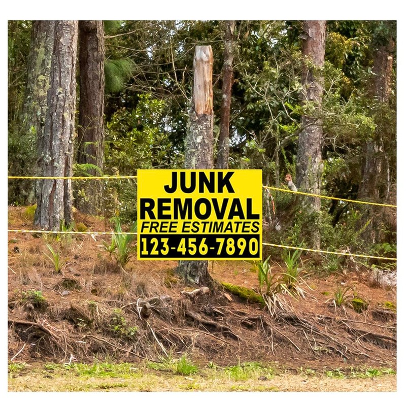 18x24" Custom Yard Signs Junk Removal Template Add Your Number,