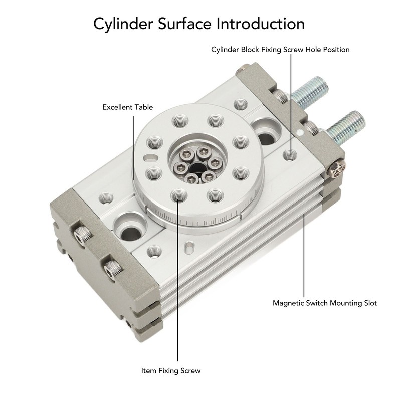 Rotary Pneumatic Air Cylinder 0 to 190 Degree Adjustable Aluminum
