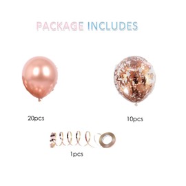xfbbchh 30 Pcs Metallic Chrome Rose Gold Balloons, 12 Inch Light Rose Gold, for Baby Shower, Birthday, Bridal Shower, Wedding Party Decoration (Metal Rose Gold)