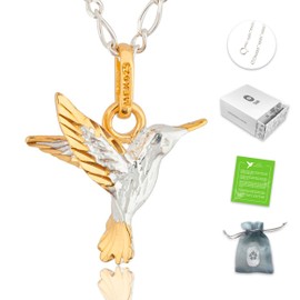TAMI Hummingbird Necklace for Wowen Gold - Sterling Silver Hummingbird Jewelry Pendant - Unique Hummingbirds Gift for Women - Birds Accessories Design