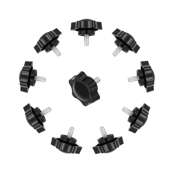 JJWNMLL Pack of 10 Clamping Screws Handle Star Screws M6