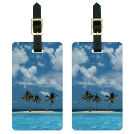 Graphics & More Tropical Deserted Island-Beach Ocean Luggage Tags Suitcase Id, White
