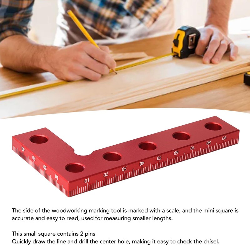 Mini Small Square Center Finder Tool, Aluminum Alloy 90 Degree