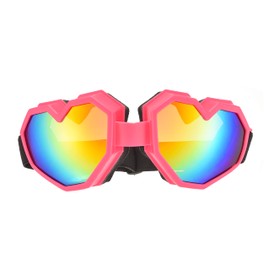 ICARA Heart Shaped Sunglasses Fashion Ski Goggles Colorful Oversize Love Glasses for Women Men Fun Eyeglass (Pink)