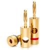 deleyCON 4 x Banana Plugs Gold-Plated and Screwable for Cable