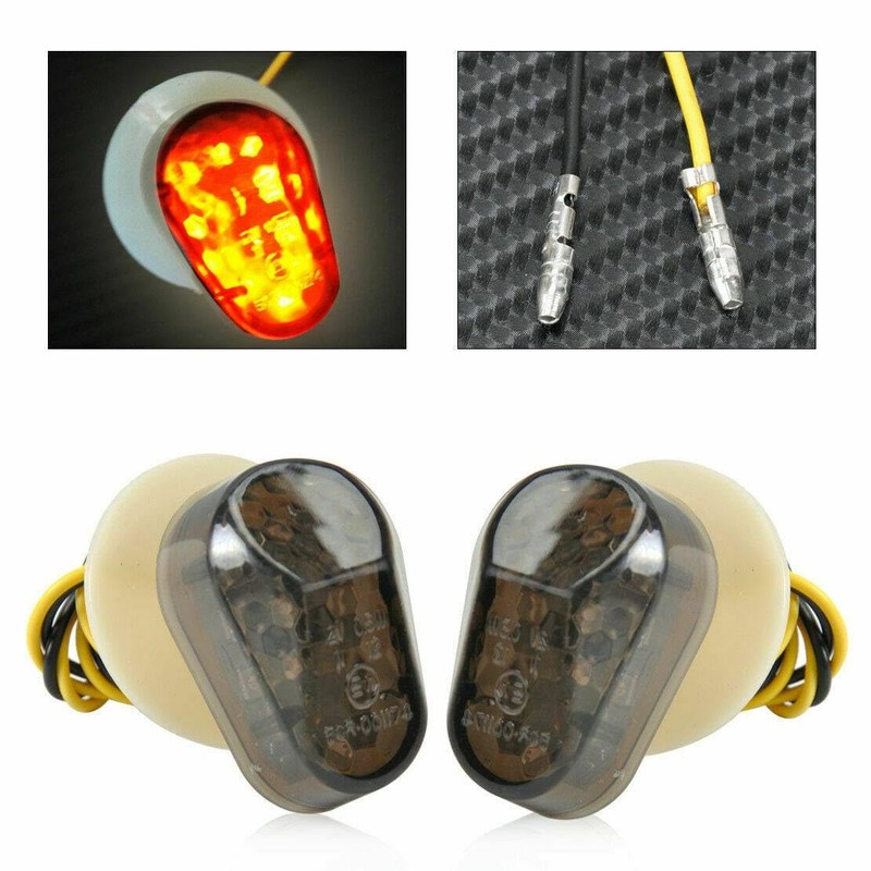 TDR 2pcs Smoke Flush Mount LED Turn Signal Light Blinker
