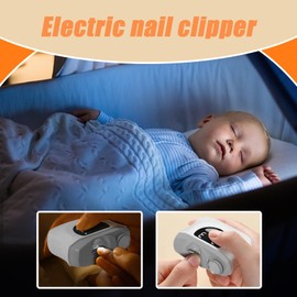 Electric Nail Trimmer | Automatic Fingernail Cutter,3-Speed LED Quiet Nail Clipper Built-In Scraps Storage for Baby Elderly Toenail Maintenance Home Manicure