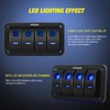 Nilight - 90109D 4 Gang Aluminum Rocker Switch Panel Toggle
