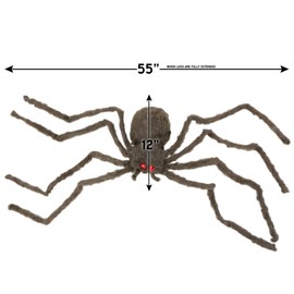 Big Mo's Toys Creepy Spider - Hairy Real Look Tarantula Spider with Red LED Eyes - 1 Piece