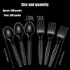 XUANZHI 200 Pack Clear Plastic Cutlery Set, 100 Plastic Forks