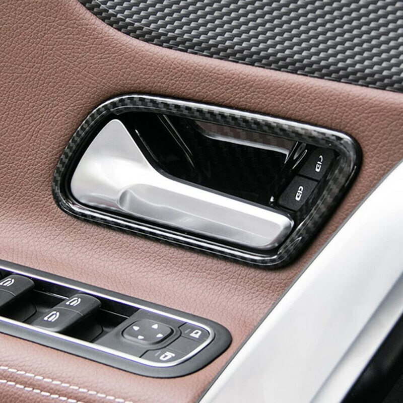 Riloer Car Accessories Carbon Fibre Chrome Interior Door Handle Shell